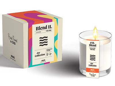 Packaging for upscale candle brand abstract abstract packaging abstract pattern box packaging candle candle box candle branding candle labels candle packaging candle tag candles colourful pattern curvy frequencies hand poured label design luxury packaging design upscale wax