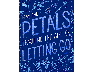 May the petals bright design flat flat illustration floral floral art floral illustration graphic design hand lettering illustration ipad pro lettering may the petals procreate texture type typography