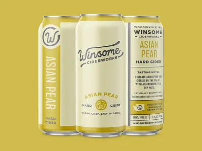 Winsome Ciderworks beverage branding can cider color design identity lettering packaging seattle system washington