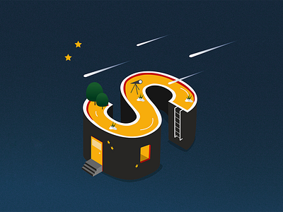 S 3d design graphic art icon illustration isometric logo minimalist typography