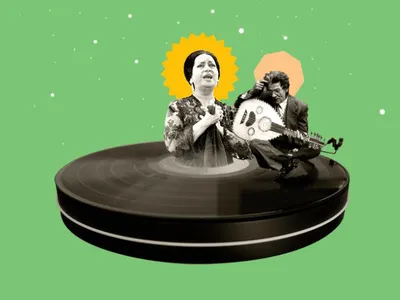 Um kolthoum ft Sumbaty ahmedmounir arabic collage editorial egypt manshoor music reyad al sumbaty um kolthoum