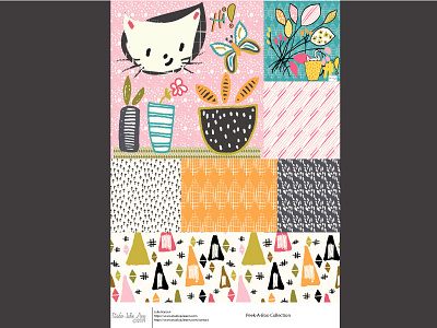 Peek A Boo Collection animal art digital painting floral pattern geo greetingcard hand drawn illustration illustration pattern retro surfacepatterndesign