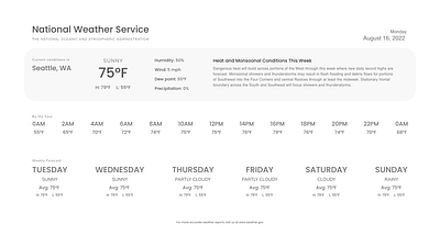 NWS - Typographic Weekly Weather Forecast design graphic design typography