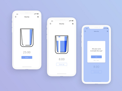 Pomodoro Countdown App | Daily UI adobe xd app countdown daily 100 daily challange dailyui design flat gradient icon minimal popup switch timer ui ux vector