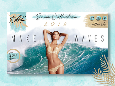 EAK Swim Collection Landing Page branding design graphic design icon illustration landing page logo vector web