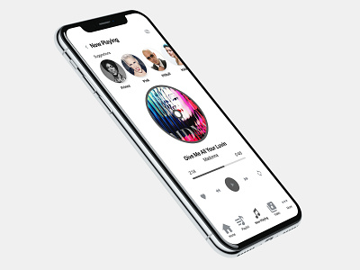 Iphone X Music Player Mock Up app dailyui design illustration minimal sketch ui ux