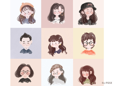 My friend design girl illustartion ui