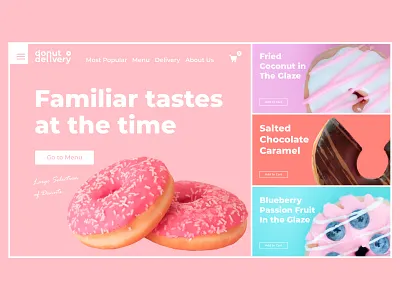 Dunkin delivery color design dunkin flat interface landing page mainpage minimal ui ux web website
