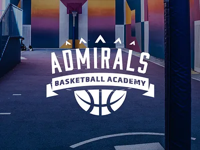 Admirals Basketball Academy academy admiral basketball blue branding court crown logo minimalistic monochrome nba school sport streetball