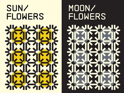 Sun/Moon flowers abstract color color fun experiment flowers geometry lines minimalism moonflower motif pattern petals retro shapes sunflower swiss texture