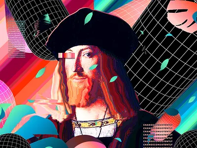 Classic Modern Poster abstract abstract art artwork chromatic classic colorful cyberpunk everyday art everydays freestyle gradient illustration iridescent klarens modern poster poster art rad vaporwave vivid