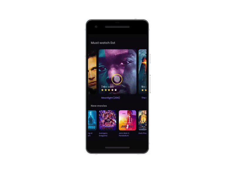 Movie App app interaction invision invision studio mobile app design movie movie rating play movie player rating review ui ui design uiux