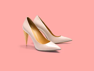 Ice Cream + High Heels collage cone fashion high heels ice cream minimal mixed media photomontage shoes