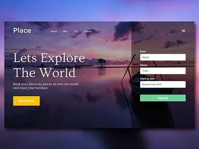 Place Travel Web Design 2019 trend design ui ux website