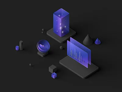 IBM Design Language inspiration 3d abstract abstract art b3d blender blender3d c4d colors design isometric lowpoly octane octanerender