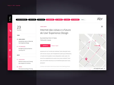 Events Calendar Website - 02 calendar calendar design dailyui dailyui038 design desktop event flat minimalist design ui ux web white