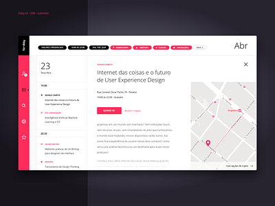Events Calendar Website - 02 calendar calendar design dailyui dailyui038 design desktop event flat minimalist design ui ux web white