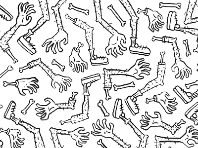 Hairy pattern arms art bones charcoal design drawing hairy hand hand drawn illustration leg pattern skeleton skull sneakers texture