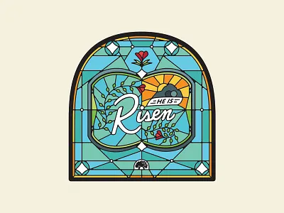 He is Risen easter flower gateway woods glass jesus rose stained glass sunrise tomb