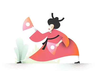 Kabuki character character art character concept characterdesign color design flat gradient illustration japan kabuki texture vector