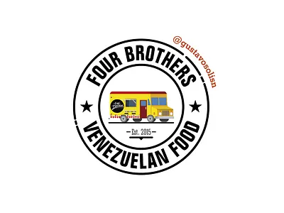 Four Brothers Badge badge branding chile flat food truck illustration logo vector vector art venezuela