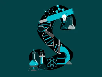 S for Science 36 days of type 36daysoftype 36daysoftype06 branding design illustration illustrator logo s science science illustration typography vector
