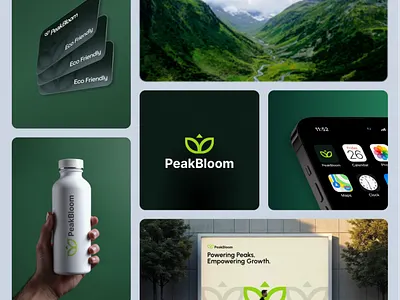 PeakBloom – Sustainable Logo Design & Branding for Eco-Friendly brand design branding branding logo creative logo design figma graphic design icon illustration logo logo design logos modern nature