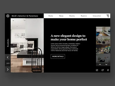 Interior Design Company Portfolio app company dailyui design furniture graphic interaction interior portfolio ui uidesign ux uxdesign webpage website