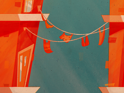 36 Days of Type | H 36days h 36daysoftype architecture beach clothesline digitalpainting illustration retro