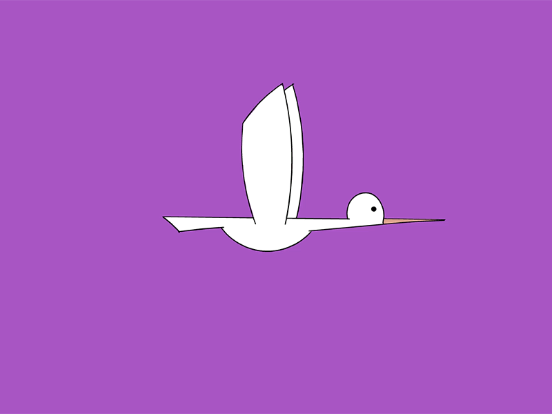 Stork Flying Cycle 2d animation cycle flying flying bird motion stork traditional animation traditonal