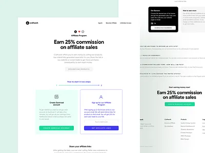 Craftwork Affiliate Program affiliate affiliate marketing craftwork gumroad landing page page builder shadow ux web wedesign