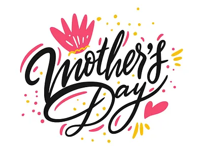 Happy Mother Day cartoon celebrate cute day design font heart holiday illustration letter lettering love mother phrase pink quote sketch type typography vector