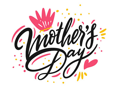 Happy Mother Day cartoon celebrate cute day design font heart holiday illustration letter lettering love mother phrase pink quote sketch type typography vector
