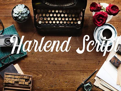 Harlend - Free Retro Script Font branding business card design font free font free typeface freebie freebies labels logo logos prints t shirt typeface typography