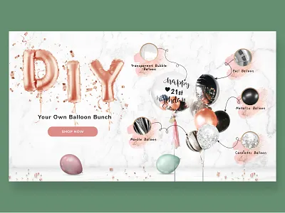 Balloons Concept Screen balloons birthday diy minimalist party ui