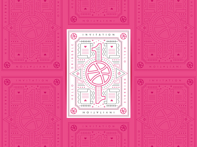 Dribbble Invitation art branding design dribbble invitation dribbble invitations fast flatdesign hello dribble illustration invitation logo one play card ticket design
