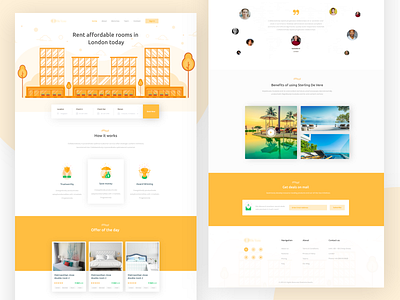 Hotel website hero illustration home page hotel website illustration interface landing page ui design ui ux design ux design web website website design