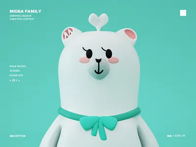 Midea Family Graphic design creative contest-XIONG XIN c4d character design illustration mascot three dimensional ui 三维