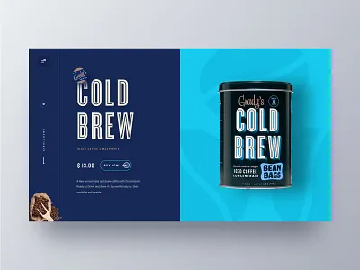 Cold Brew Coffee web UI 2019 trends cart clean app design coffee bean coffee shop coffee website cold brew coffee cold coffee ecommerce gradys cold brew coffee hiwow homepage marketing page online shop product landing page product website redesign theme webdesign website