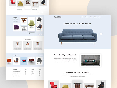Furniture Website Home page design e commerce online shope ecommerce furniture design furniture sofa chair table bed furniture website furniture website home page landing page modern minimal clean shop website typography ui ux