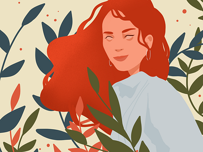 Beautiful Marina art design flat flower crown girl icon illustration procreate app sketch vector