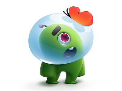 Bob the Alien 2d characer drawing icon illustration photoshop sketch web