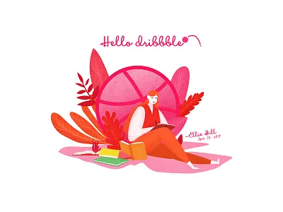 Hello dribbble design illustration