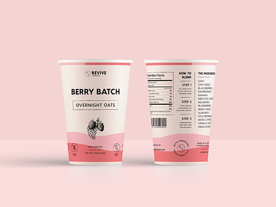 Revive Packaging Design brand brand identity branding food product illustration logo minimal minimal packaging modern monoline overnight oats packaging packaging design packaging mockup revive superfoods