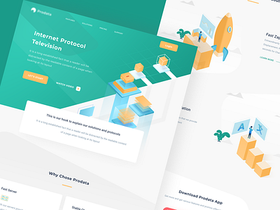 ip TV data design illustration internet isometric landingpage protocol television ui web website