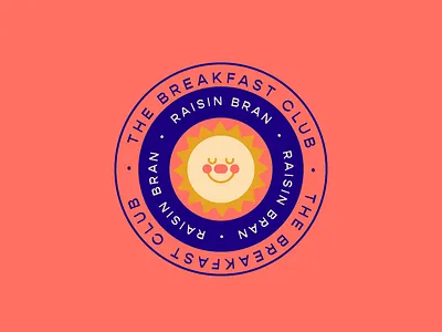 Raisin Bran Stark badge cereal character color design illustration kellogs orange sun typography vector