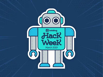 Instabug Hackweek Robot - March 2019 blog blue branding character character design editorial hack week illustration logo march playhard poster robot typography vector