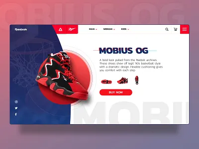 Reebok Mobius OG Landing Page landing page page design reebok ui design