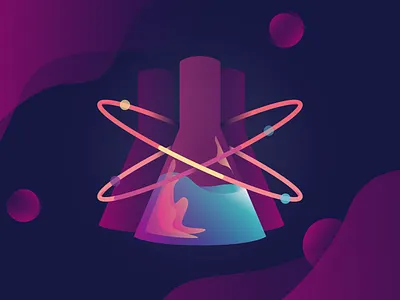 Fluid Bottle.sci app colors design flat fluids gradient icon illustration illustrator logo minimal planets space design ui universe vector water waves web website