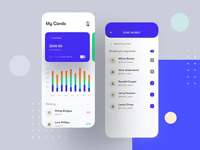 Finance App - Part 4 app banking bold font craftwork dark app design finance finance app finance business flat inspiration ios light version marketing mobile app ui ux wallet app wstyle